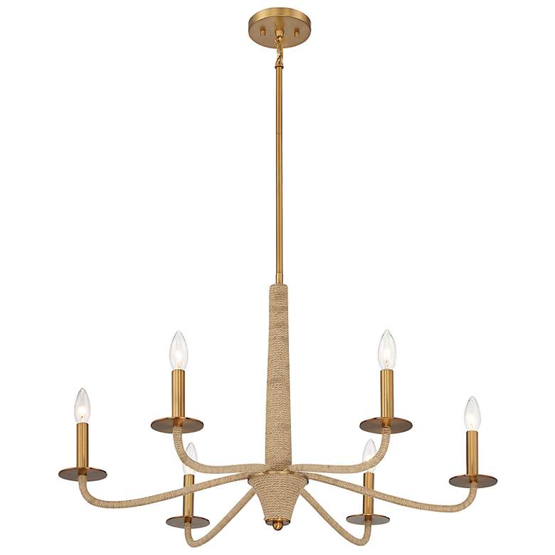 Image 4 Savoy House Cannon 32" Wide Warm Brass 6-Light Chandelier more views