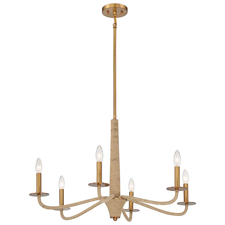 Image 5 Savoy House Cannon 32" Wide Warm Brass 6-Light Chandelier more views