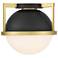 Savoy House Carlysle 15" Matte Black with Warm Brass 1-Light Ceiling L
