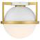 Savoy House Carlysle 15" Wide White with Warm Brass 1-Light Ceiling Li