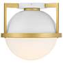 Savoy House Carlysle 15" Wide White with Warm Brass 1-Light Ceiling Li
