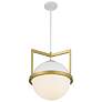 Thumbnail4 of Savoy House Carlysle 15" Wide White with Warm Brass 1-Light Pendant more views