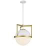 5_Savoy House Carlysle 15" Wide White with Warm Brass 1-Light Pendant more views