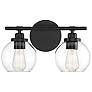 1_Savoy House Carson 14" Wide Matte Black 2-Light Wall Sconce