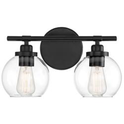 Savoy House Carson 14" Wide Matte Black 2-Light Wall Sconce