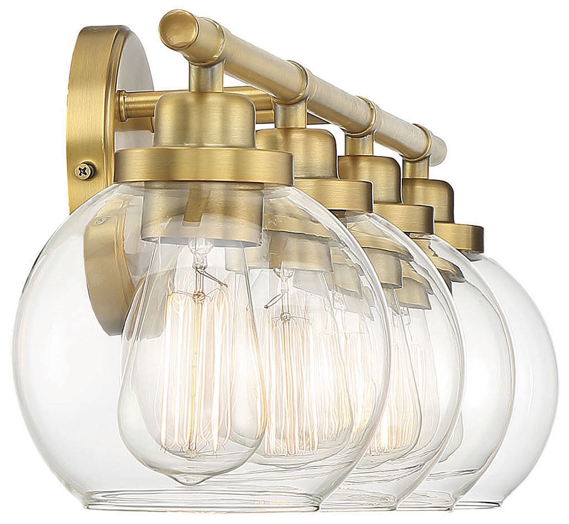 Image 5 Savoy House Carson 30" Wide Warm Brass 4-Light Bath Light more views
