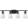 1_Savoy House Chantilly 31"W Matte Black 4-Light Bath Light