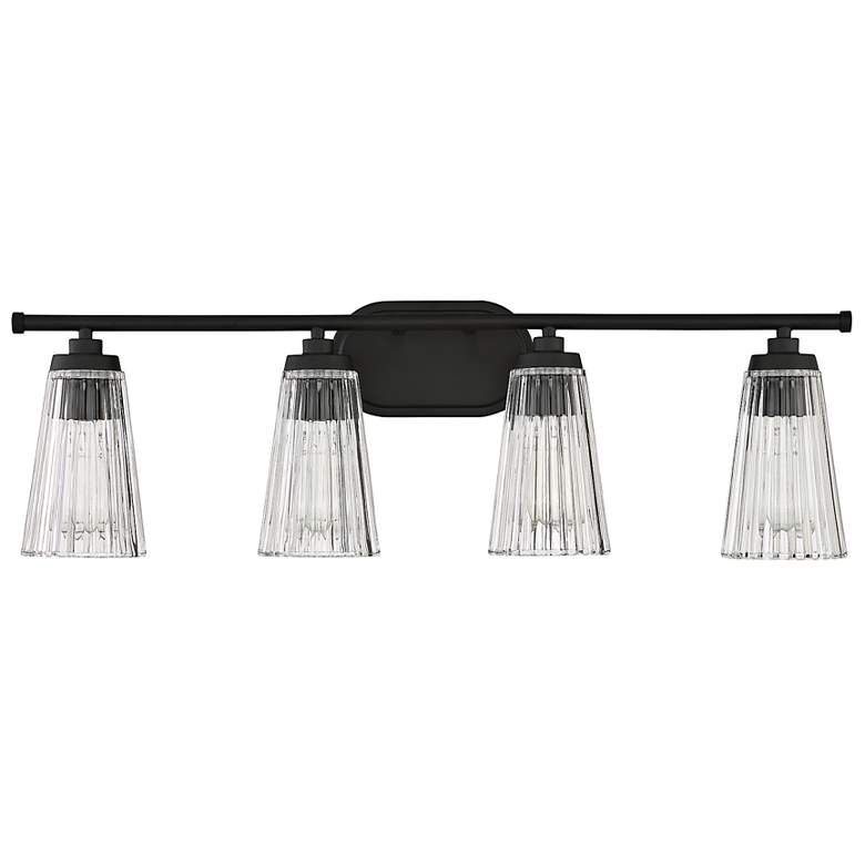 Image 2 Savoy House Chantilly 31"W Matte Black 4-Light Bath Light more views