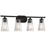 3_Savoy House Chantilly 31"W Matte Black 4-Light Bath Light more views
