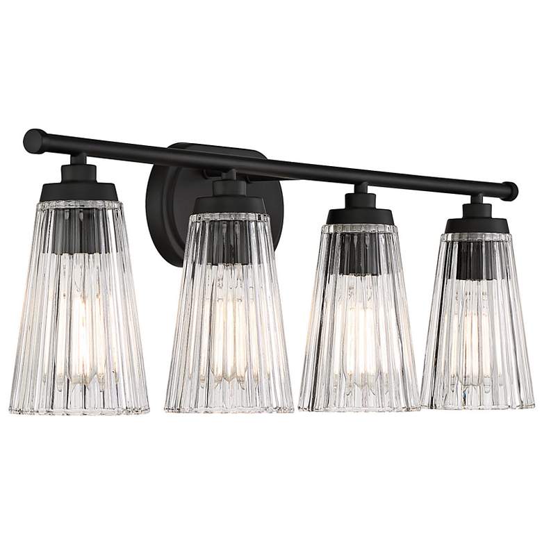 Image 4 Savoy House Chantilly 31"W Matte Black 4-Light Bath Light more views