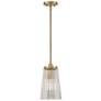 1_Savoy House Chantilly 8"W Brass Ribbed Glass Mini Pendant