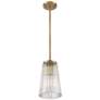 4_Savoy House Chantilly 8"W Brass Ribbed Glass Mini Pendant more views