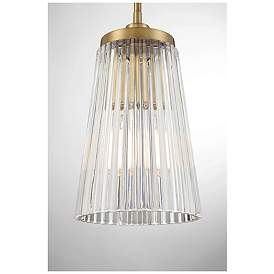 Image5 of Savoy House Chantilly 8"W Brass Ribbed Glass Mini Pendant more views