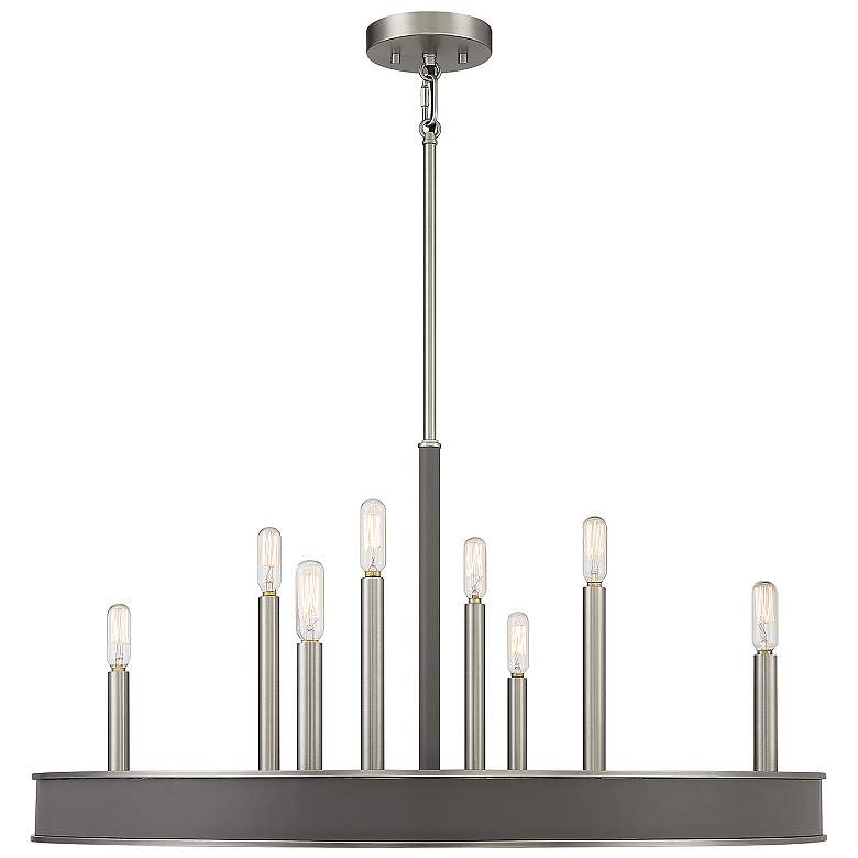 Image 1 Savoy House Chaucer 30" Wide Antique Nickel 8-Light Chandelier