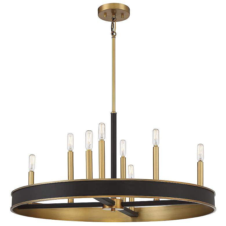 Image 3 Savoy House Chaucer 30" Wide Warm Brass 8-Light Chandelier more views
