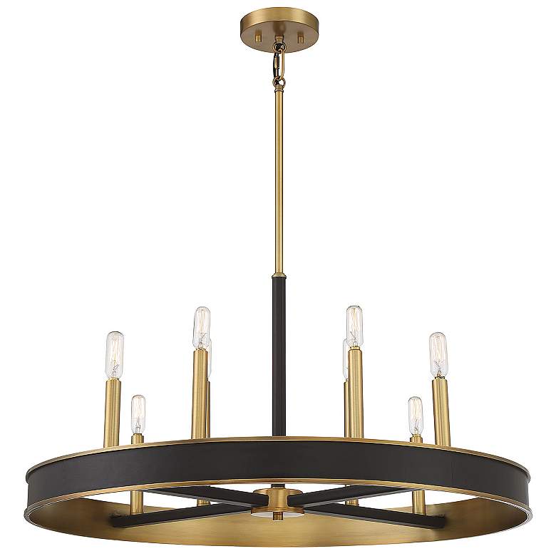 Image 5 Savoy House Chaucer 30" Wide Warm Brass 8-Light Chandelier more views