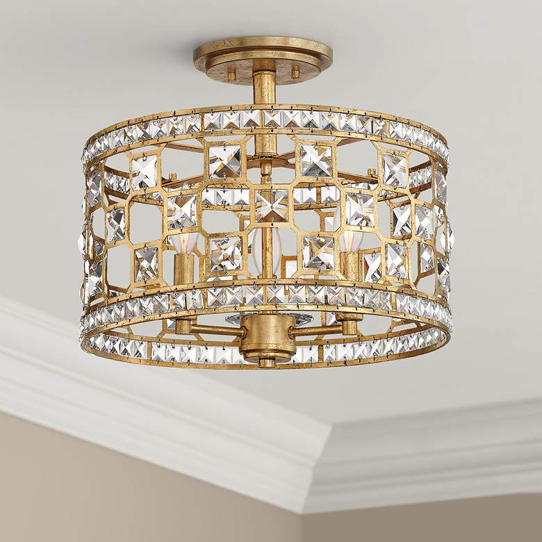 Image 1 Savoy House Clarion 15 3/4 inchW Gold Bullion Ceiling Light