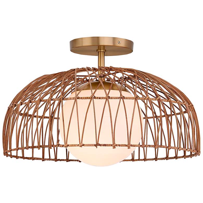 Image 2 Savoy House Convertible 18" Wide Natural Brass Ceiling Light
