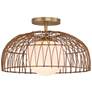 2_Savoy House Convertible 18" Wide Natural Brass Ceiling Light