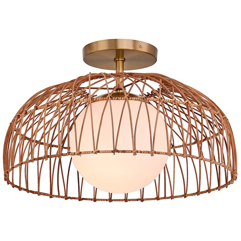Image 6 Savoy House Convertible 18" Wide Natural Brass Ceiling Light more views