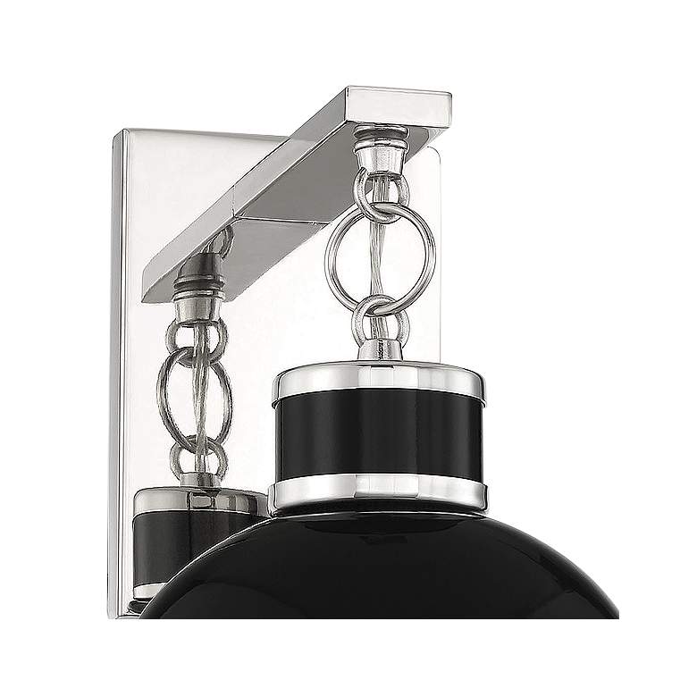 Image 3 Savoy House Corning 11" High Black with Polished Nickel Accents Wall S more views