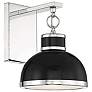 Savoy House Corning 11" High Black with Polished Nickel Accents Wall S