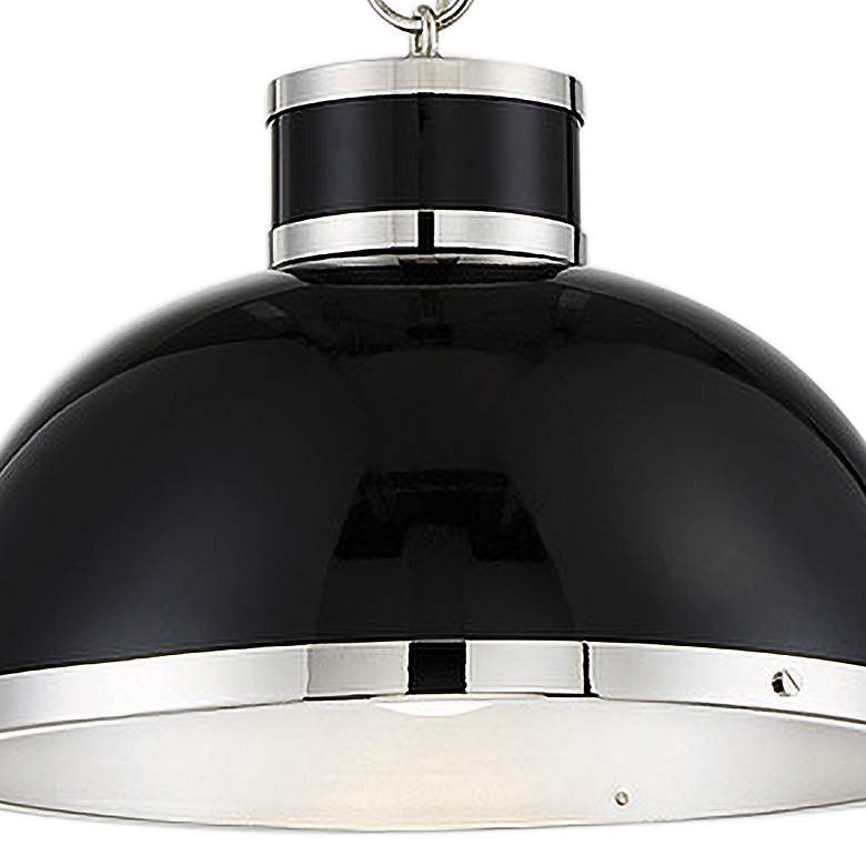 Image 2 Savoy House Corning 16" Wide Black with Polished Nickel Accents Pendan more views