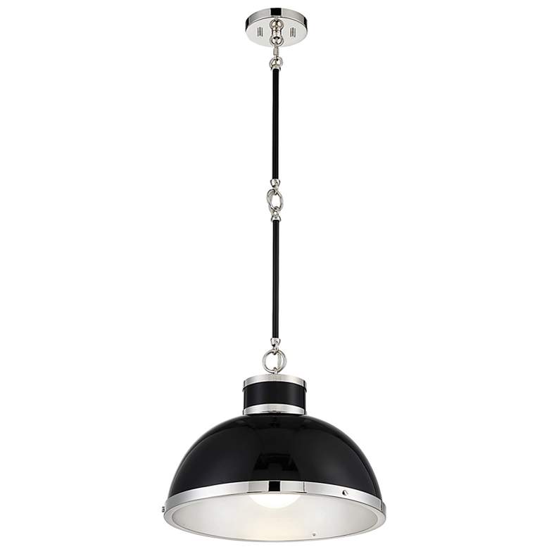 Image 4 Savoy House Corning 16" Wide Black with Polished Nickel Accents Pendan more views