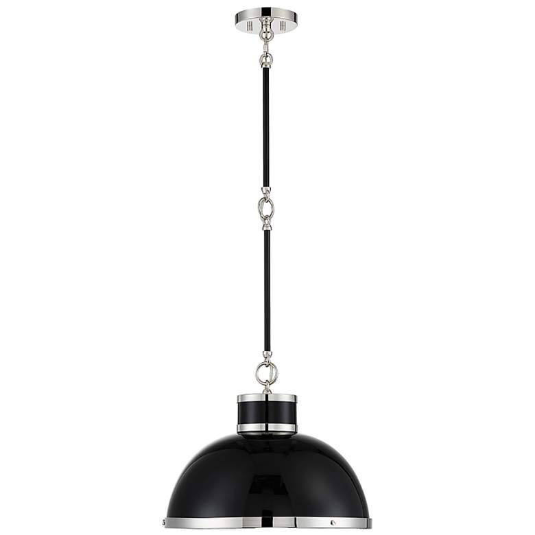 Image 5 Savoy House Corning 16" Wide Black with Polished Nickel Accents Pendan more views