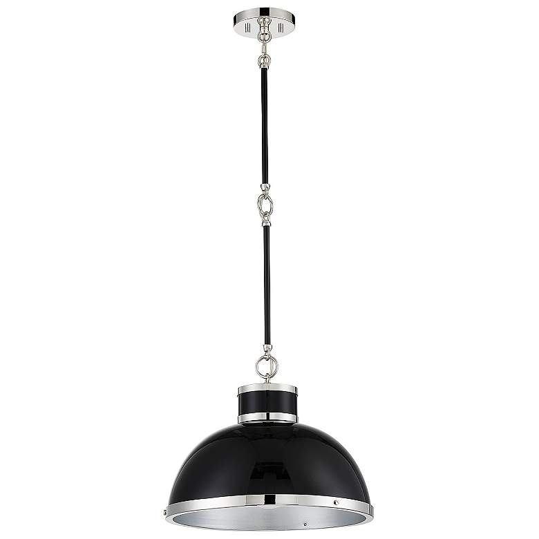 Image 6 Savoy House Corning 16" Wide Black with Polished Nickel Accents Pendan more views