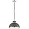 Savoy House Corning 16" Wide Gray with Polished Nickel Accents Pendant