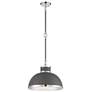 Savoy House Corning 16" Wide Gray with Polished Nickel Accents Pendant