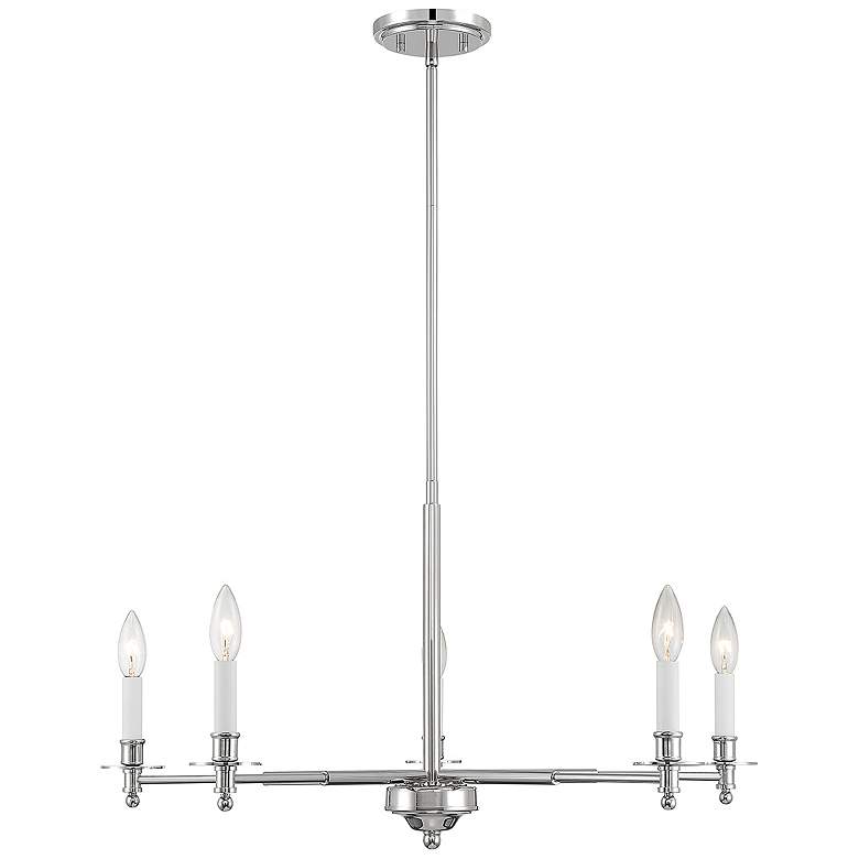 Image 1 Savoy House Couplet 16" Wide Matte Black with Warm Brass Chandelier