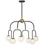 Savoy House Couplet 25" Wide Matte Black with Warm Brass 8-Light Chand