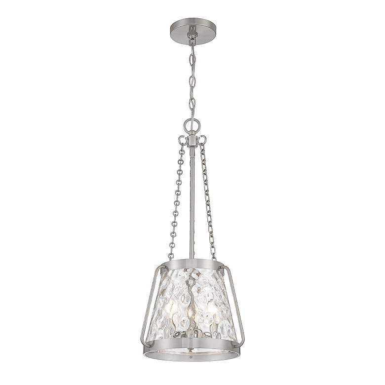 Image 3 Savoy House Crawford 12"W Satin Nickel 3-Light Mini Pendant more views