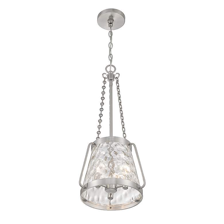 Image 4 Savoy House Crawford 12"W Satin Nickel 3-Light Mini Pendant more views