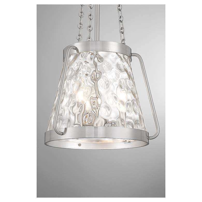 Image 6 Savoy House Crawford 12"W Satin Nickel 3-Light Mini Pendant more views