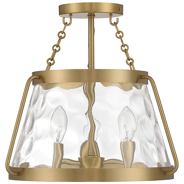 Image 2 Savoy House Crawford 15"W Warm Brass 3-Light Ceiling Light more views