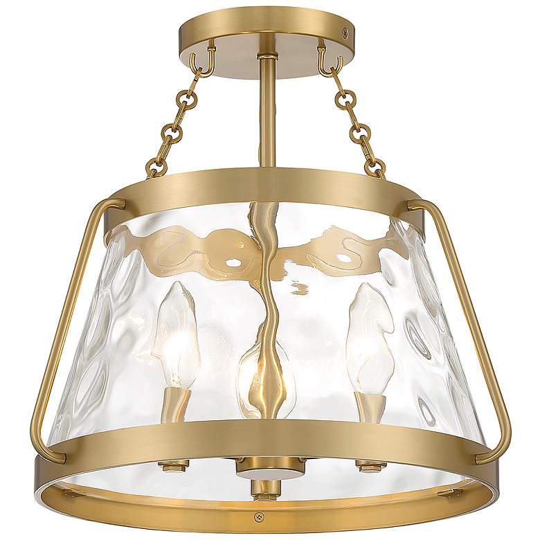 Image 3 Savoy House Crawford 15"W Warm Brass 3-Light Ceiling Light more views