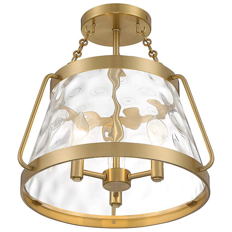 Image 4 Savoy House Crawford 15"W Warm Brass 3-Light Ceiling Light more views