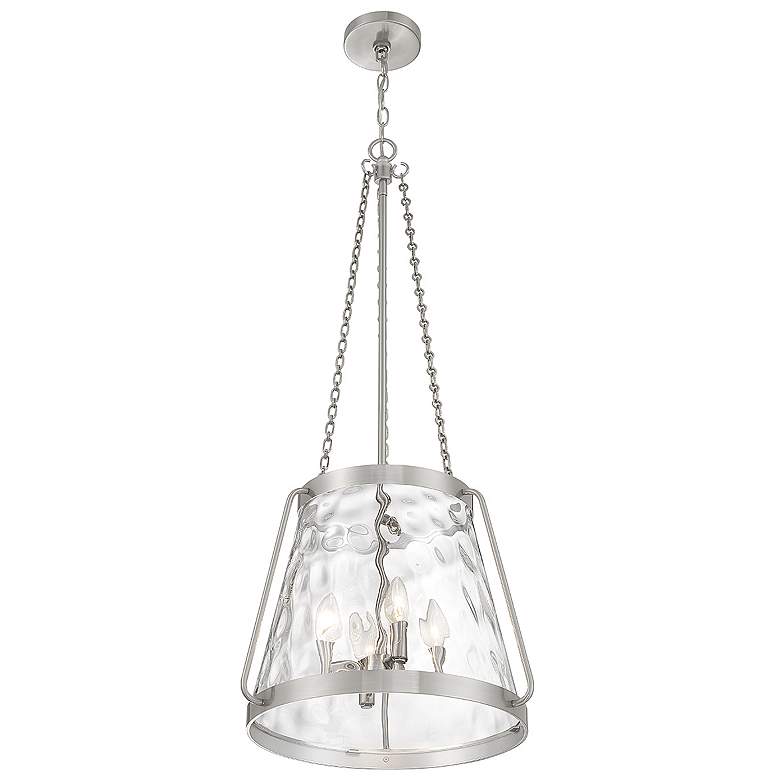 Image 4 Savoy House Crawford 18"W Satin Nickel 4-Light Pendant more views