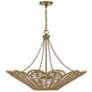 Savoy House Cyperas 30" Wide Warm Brass and Rope 5-Light Pendant