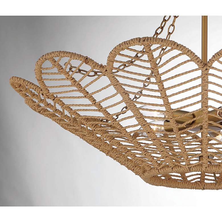 Image 6 Savoy House Cyperas 30" Wide Warm Brass and Rope 5-Light Pendant more views