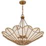 4_Savoy House Cyperas 30"W Warm Brass and Rope Pendant Light more views