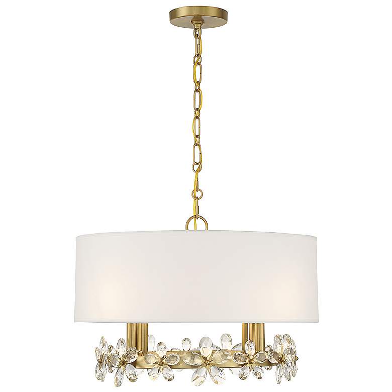 Image 5 Savoy House Dahlia 21" Wide Warm Brass 4-Light Pendant more views