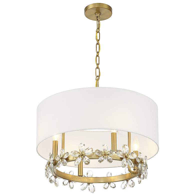 Image 6 Savoy House Dahlia 21" Wide Warm Brass 4-Light Pendant more views