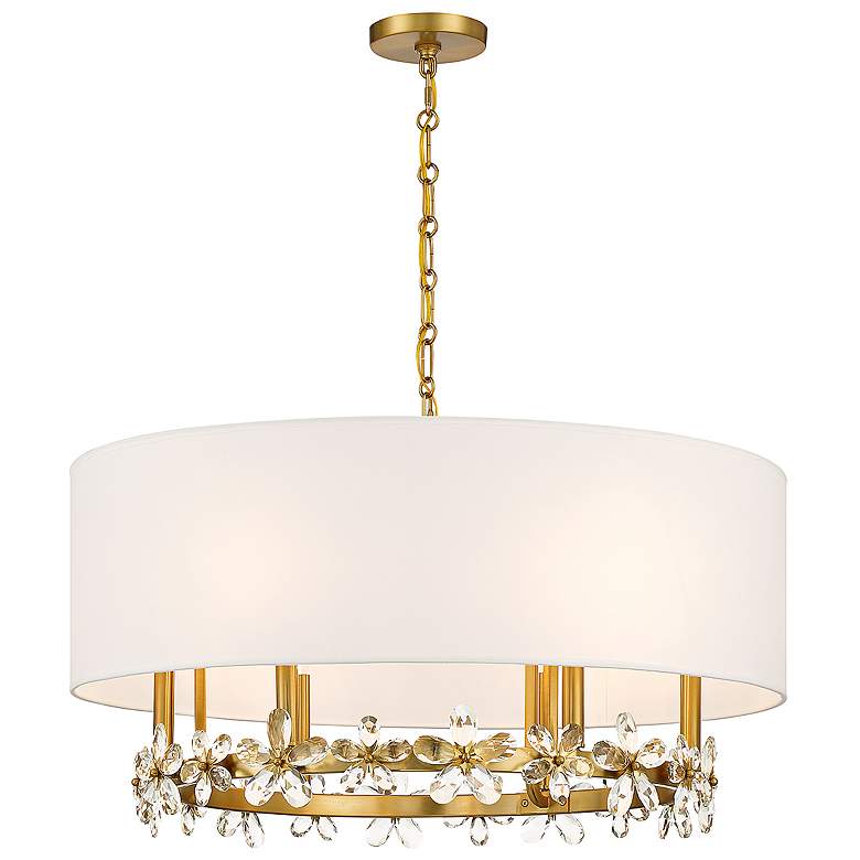 Image 3 Savoy House Dahlia 30" Wide Warm Brass 6-Light Chandelier more views