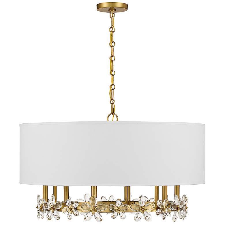 Image 6 Savoy House Dahlia 30" Wide Warm Brass 6-Light Chandelier more views