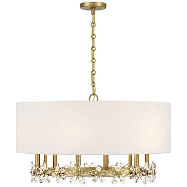 Savoy House Dahlia 30" Wide Warm Brass 6-Light Chandelier