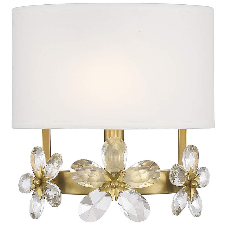 Image 1 Savoy House Dahlia 9.25" High Warm Brass 1-Light Wall Sconce